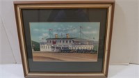 Framed and Matted w/Glass Print-Ship Hotel-14 x