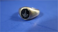 10K Masonic Gold Men's Ring Sz 9 3/4-5.2g