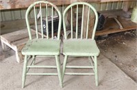 Pair of Green Hoopback Chairs