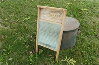 Economy Washboard and Tin Can w/Lid