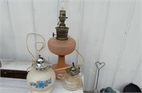 Electrified Oil Lamp, 2-Oil Lamp Bases