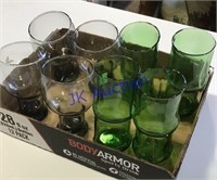 2 sets of 4 glasses