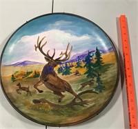 Large deer decor plate