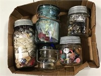 5 jars of buttons