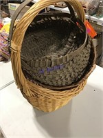 3 large baskets 1 antique