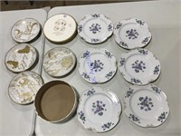 6 Crescent plates & 4 Boston Warehouse plates