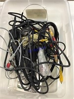 Container of AV cables