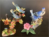 Staffordshire Lenox etc bird figurines