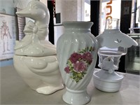 Goose Cookie Jar, Vase and Lamp