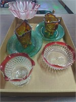 Glass Sugar Dish, Bowls And Plates