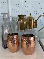 Pitcher, Copper Cups, Carafe, and more