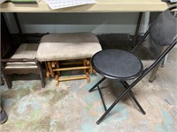 Folding Chair and Foot Stools