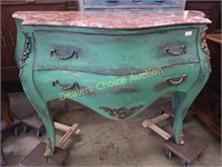 GREEN M/T FRENCH COMMODE