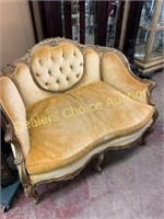 GOLD FRENCH LOVESEAT