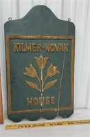 Kilmer/Novak house carved sign