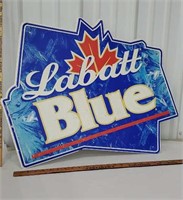Embossed Labatt Blue aluminum sign