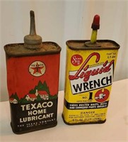 2 advertising tins - Texaco lubricant and liquid