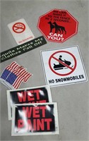 Box misc signs - no snowmobiles, etc - 
Paper &