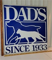 embossed Dad's cat/dog food sign