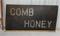 Old steel sign - Comb honey from an old barn in