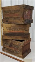 3 Winchester Small arms ammunition wooden boxes -