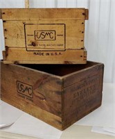 2 USMC United shoe machinery corporation wooden