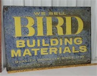 Tin embossed sign - Bird building materials