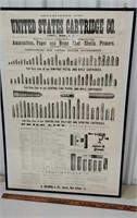 Large framed early advertising poster for United