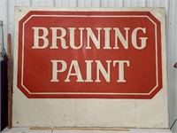 Bruning paints red & white sign 58"X46"