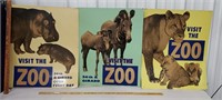 3 early cardboard Philadelphia Zoo posters