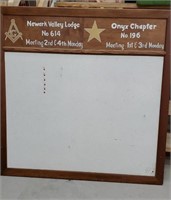 Newark Valley Lodge Masonic cork board