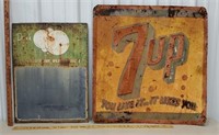 2 faded signs - Bubble-up & 7UP