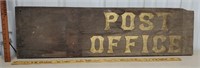 Early 2 sided old wooden post office sign