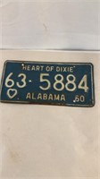 1960 Alabama Car Tag