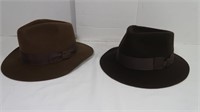 2 Hats-(1) Indiana Jones-100% Fine Fur Felt Made