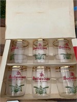 Vintage Budweiser tumblers in box