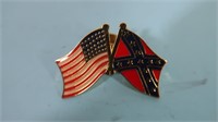 American And Confederate Flags Pin