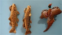 3 Lapel Pins-2 Fish, 1 Pheasant