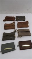 Zipper Leather Change Purse and Key Cases Lot