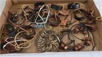 Assorted Leather Lot-Bracelets, Rings and More