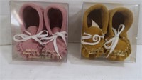 Leather Baby Moccasins-2 pair, 3 to 12 months