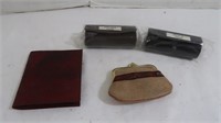 Leather Wallet, Coin Purse, and 2 Lipstick cases