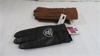 2 Pair Leather Gloves-Raiders Thinsulate Size L