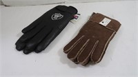 2 Pair Leather Gloves-Raiders Thinsulate Size L