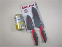 Ensemble de 2 couteaux Santoku STARFRIT  avec étui