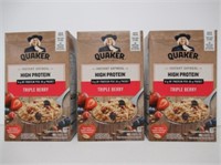 (3) Boxes Quaker Triple Berry Instant Oatmeal,