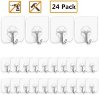 Adhesive Hooks Kitchen Wall Hooks 24 Packs Heavy