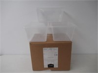 "Used" Plastic Storage Bins - Pack of 3, Clear