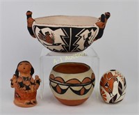 Group of 4 Southwest Pottery Acoma Vessels