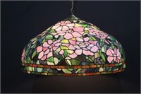 Antique Leaded Glass Dome Chandelier